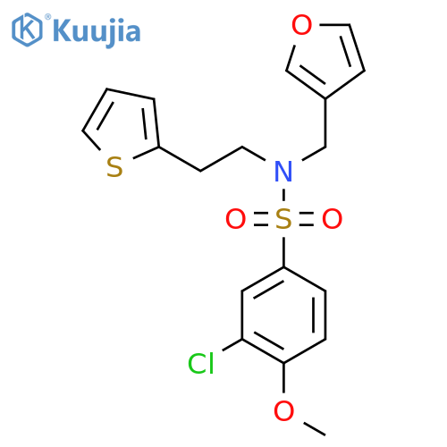 3-chloro-N-(furan-3-yl)methyl-4-methoxy-N-2-(thiophen-2-yl)ethylbenzene-1-sulfonamide structure