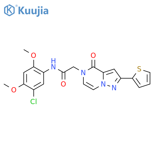 N-(5-chloro-2,4-dimethoxyphenyl)-2-4-oxo-2-(thiophen-2-yl)-4H,5H-pyrazolo1,5-apyrazin-5-ylacetamide structure