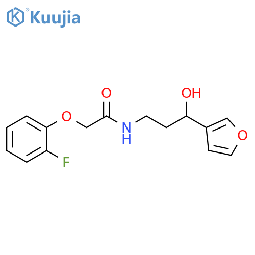 2-(2-fluorophenoxy)-N-3-(furan-3-yl)-3-hydroxypropylacetamide structure
