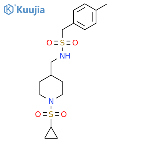 N-{1-(cyclopropanesulfonyl)piperidin-4-ylmethyl}-1-(4-methylphenyl)methanesulfonamide structure