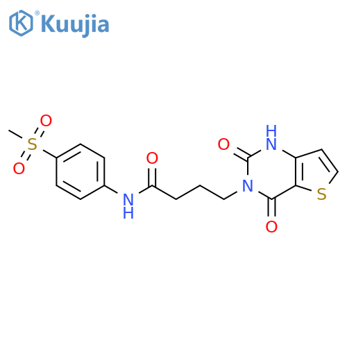 4-{2,4-dioxo-1H,2H,3H,4H-thieno3,2-dpyrimidin-3-yl}-N-(4-methanesulfonylphenyl)butanamide structure