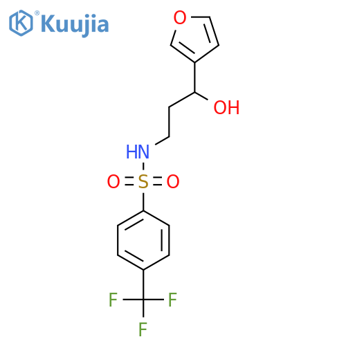 N-3-(furan-3-yl)-3-hydroxypropyl-4-(trifluoromethyl)benzene-1-sulfonamide structure