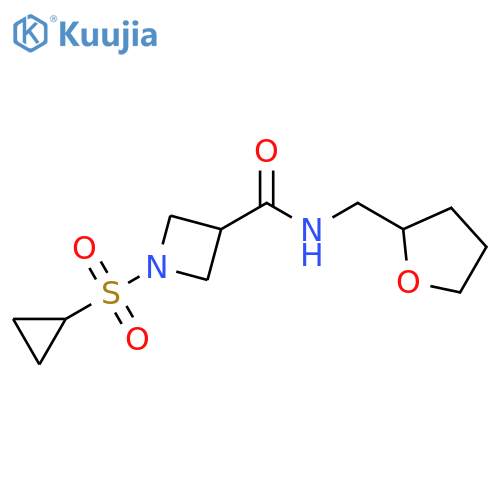 1-(cyclopropanesulfonyl)-N-(oxolan-2-yl)methylazetidine-3-carboxamide structure