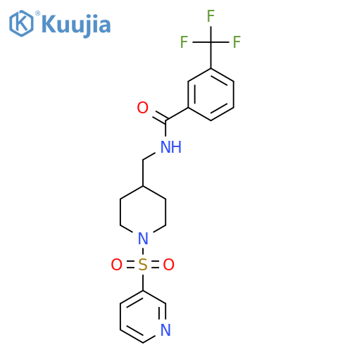N-{1-(pyridine-3-sulfonyl)piperidin-4-ylmethyl}-3-(trifluoromethyl)benzamide structure