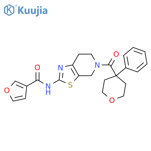 N-5-(4-phenyloxane-4-carbonyl)-4H,5H,6H,7H-1,3thiazolo5,4-cpyridin-2-ylfuran-3-carboxamide structure
