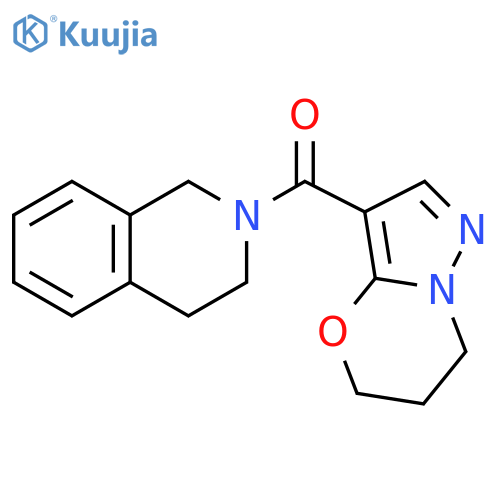 2-{5H,6H,7H-pyrazolo3,2-b1,3oxazine-3-carbonyl}-1,2,3,4-tetrahydroisoquinoline structure