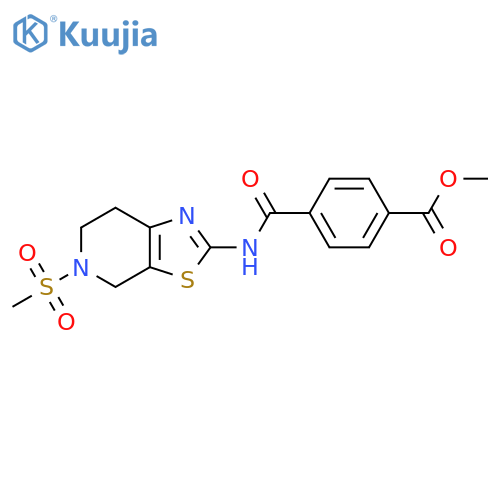 methyl 4-({5-methanesulfonyl-4H,5H,6H,7H-1,3thiazolo5,4-cpyridin-2-yl}carbamoyl)benzoate structure