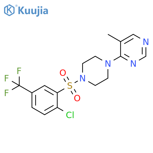 4-{4-2-chloro-5-(trifluoromethyl)benzenesulfonylpiperazin-1-yl}-5-methylpyrimidine structure
