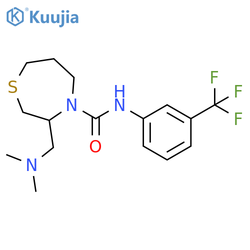 3-[(dimethylamino)methyl]-N-[3-(trifluoromethyl)phenyl]-1,4-thiazepane-4-carboxamide structure