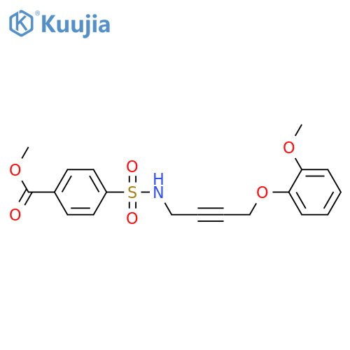 methyl 4-{4-(2-methoxyphenoxy)but-2-yn-1-ylsulfamoyl}benzoate structure