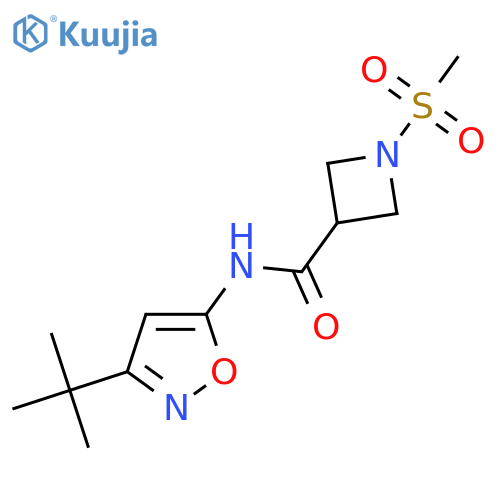 N-(3-tert-butyl-1,2-oxazol-5-yl)-1-methanesulfonylazetidine-3-carboxamide structure