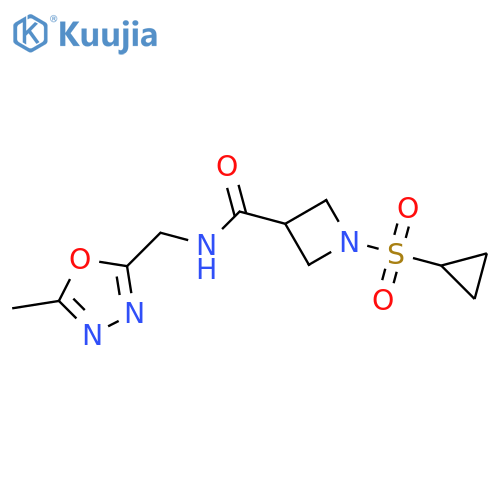 1-(cyclopropanesulfonyl)-N-(5-methyl-1,3,4-oxadiazol-2-yl)methylazetidine-3-carboxamide structure