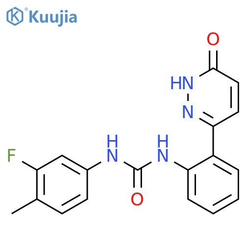 1-(3-fluoro-4-methylphenyl)-3-2-(6-oxo-1,6-dihydropyridazin-3-yl)phenylurea structure