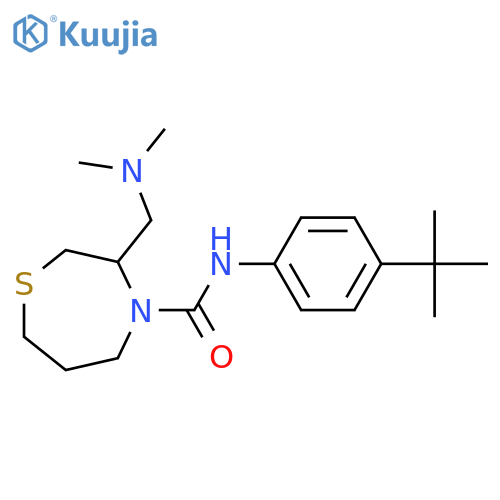 N-(4-tert-butylphenyl)-3-[(dimethylamino)methyl]-1,4-thiazepane-4-carboxamide structure