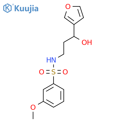 N-3-(furan-3-yl)-3-hydroxypropyl-3-methoxybenzene-1-sulfonamide structure