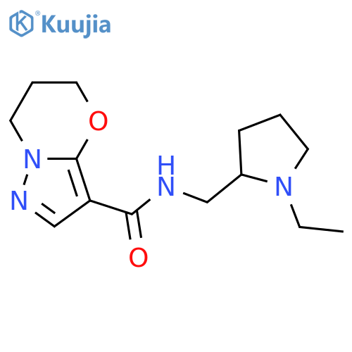 N-[(1-ethylpyrrolidin-2-yl)methyl]-5H,6H,7H-pyrazolo[3,2-b][1,3]oxazine-3-carboxamide structure