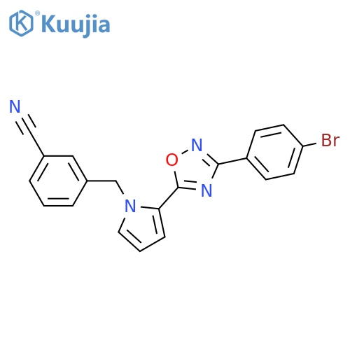 3-({2-3-(4-bromophenyl)-1,2,4-oxadiazol-5-yl-1H-pyrrol-1-yl}methyl)benzonitrile structure
