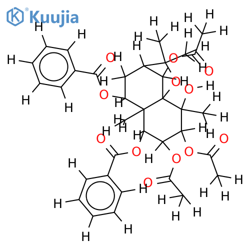 (1R,2S,3S,4S,5S,6R,7R,9S,10R)-2beta,3beta,6beta-triacetoxy-1alpha,9beta-dibenzoyloxy-4beta-hydroxydihydro-(15alpha)-beta-agarofuran structure