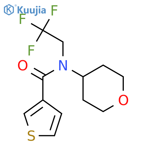 N-(oxan-4-yl)-N-(2,2,2-trifluoroethyl)thiophene-3-carboxamide structure