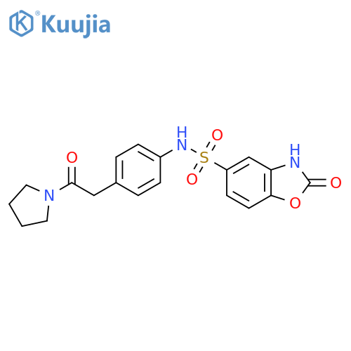 2-oxo-N-{4-2-oxo-2-(pyrrolidin-1-yl)ethylphenyl}-2,3-dihydro-1,3-benzoxazole-5-sulfonamide structure