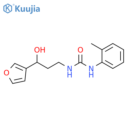 3-3-(furan-3-yl)-3-hydroxypropyl-1-(2-methylphenyl)urea structure