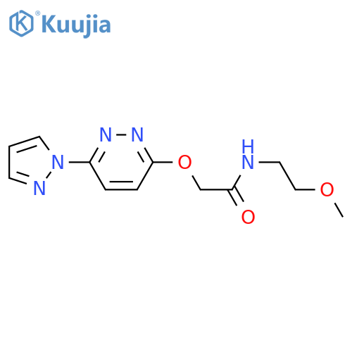 N-(2-methoxyethyl)-2-{[6-(1H-pyrazol-1-yl)pyridazin-3-yl]oxy}acetamide structure