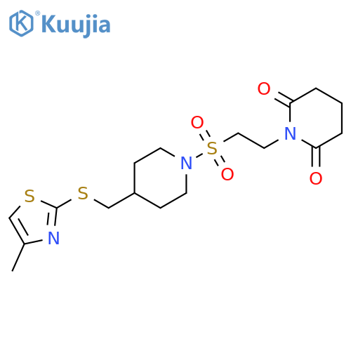 1-{2-[(4-{[(4-methyl-1,3-thiazol-2-yl)sulfanyl]methyl}piperidin-1-yl)sulfonyl]ethyl}piperidine-2,6-dione structure