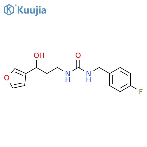 1-(4-fluorophenyl)methyl-3-3-(furan-3-yl)-3-hydroxypropylurea structure