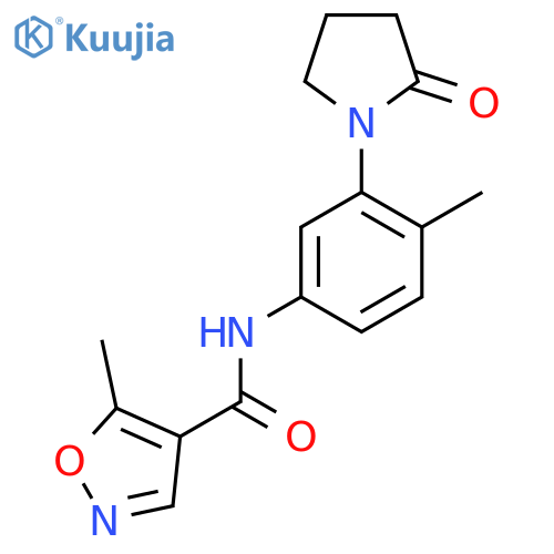 5-methyl-N-4-methyl-3-(2-oxopyrrolidin-1-yl)phenyl-1,2-oxazole-4-carboxamide structure