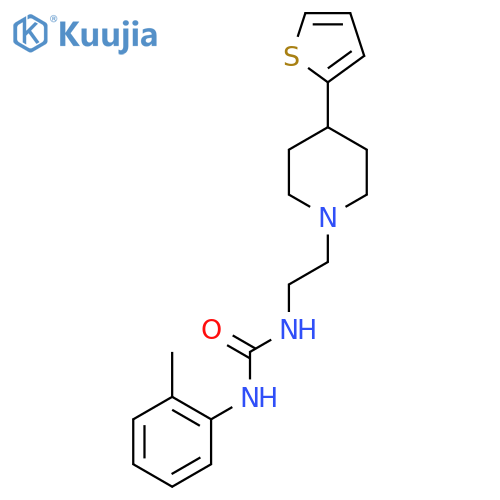 1-(2-methylphenyl)-3-{2-4-(thiophen-2-yl)piperidin-1-ylethyl}urea structure