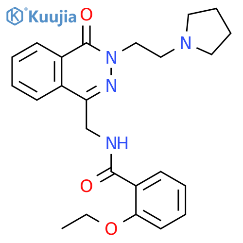 2-ethoxy-N-({4-oxo-3-[2-(pyrrolidin-1-yl)ethyl]-3,4-dihydrophthalazin-1-yl}methyl)benzamide structure