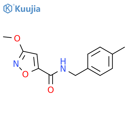 3-methoxy-N-(4-methylphenyl)methyl-1,2-oxazole-5-carboxamide structure