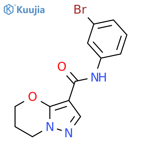 N-(3-bromophenyl)-5H,6H,7H-pyrazolo3,2-b1,3oxazine-3-carboxamide structure
