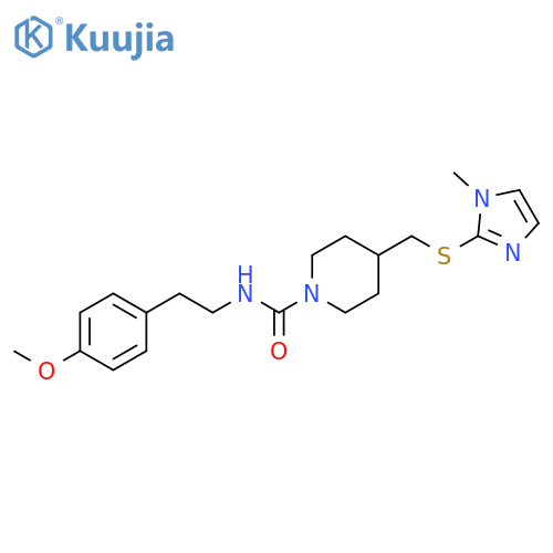 N-[2-(4-methoxyphenyl)ethyl]-4-{[(1-methyl-1H-imidazol-2-yl)sulfanyl]methyl}piperidine-1-carboxamide structure