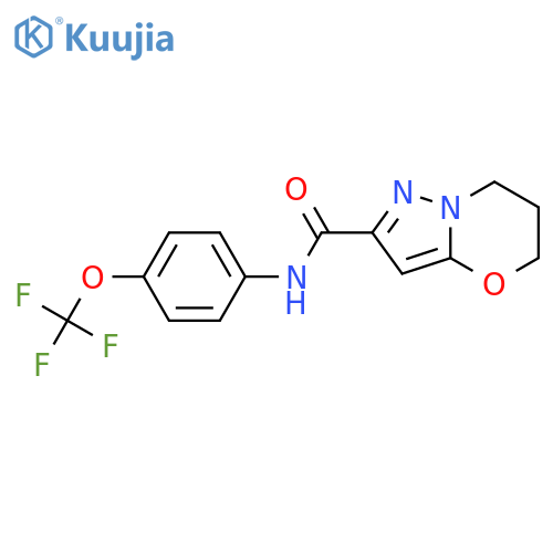 N-4-(trifluoromethoxy)phenyl-5H,6H,7H-pyrazolo3,2-b1,3oxazine-2-carboxamide structure