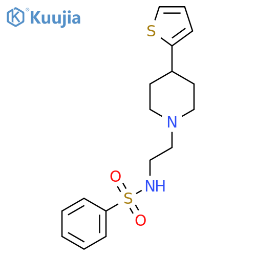 N-{2-[4-(thiophen-2-yl)piperidin-1-yl]ethyl}benzenesulfonamide structure