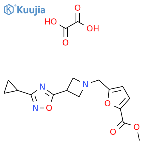 methyl 5-{3-(3-cyclopropyl-1,2,4-oxadiazol-5-yl)azetidin-1-ylmethyl}furan-2-carboxylate; oxalic acid structure