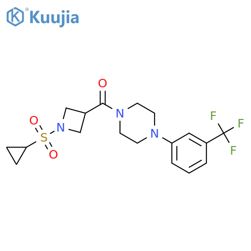 1-1-(cyclopropanesulfonyl)azetidine-3-carbonyl-4-3-(trifluoromethyl)phenylpiperazine structure