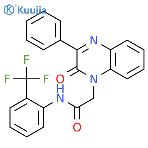 2-(2-oxo-3-phenyl-1,2-dihydroquinoxalin-1-yl)-N-2-(trifluoromethyl)phenylacetamide structure