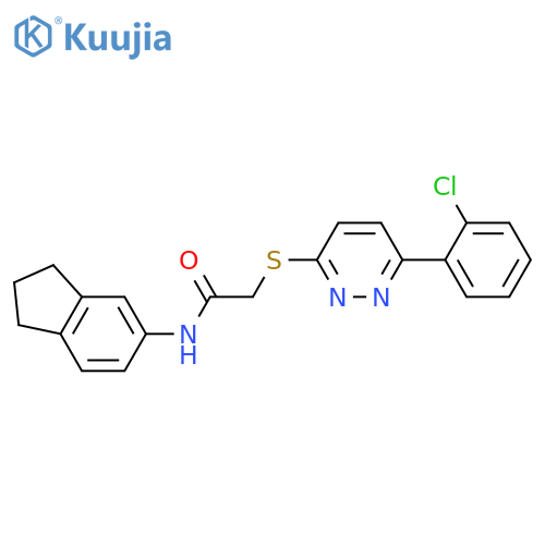 2-{[6-(2-chlorophenyl)pyridazin-3-yl]sulfanyl}-N-(2,3-dihydro-1H-inden-5-yl)acetamide structure