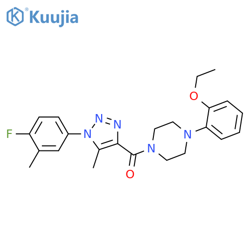 1-(2-ethoxyphenyl)-4-1-(4-fluoro-3-methylphenyl)-5-methyl-1H-1,2,3-triazole-4-carbonylpiperazine structure