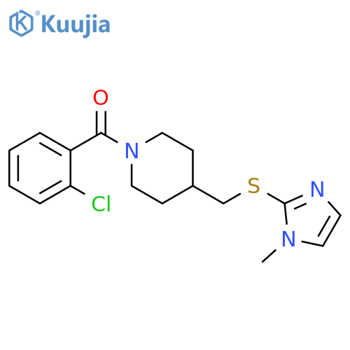 1-(2-chlorobenzoyl)-4-{[(1-methyl-1H-imidazol-2-yl)sulfanyl]methyl}piperidine structure