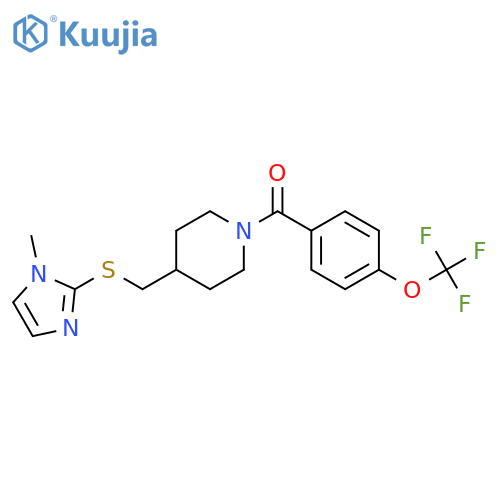 4-{[(1-methyl-1H-imidazol-2-yl)sulfanyl]methyl}-1-[4-(trifluoromethoxy)benzoyl]piperidine structure
