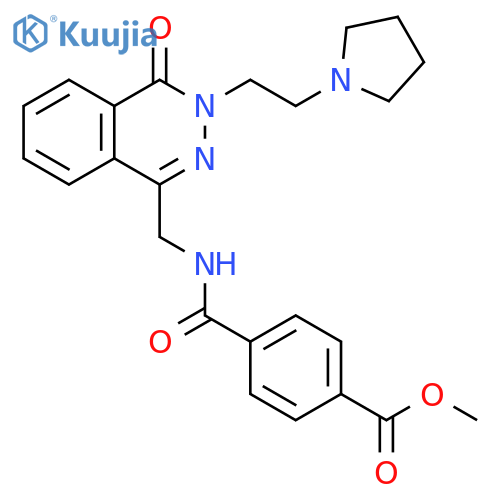 methyl 4-[({4-oxo-3-[2-(pyrrolidin-1-yl)ethyl]-3,4-dihydrophthalazin-1-yl}methyl)carbamoyl]benzoate structure