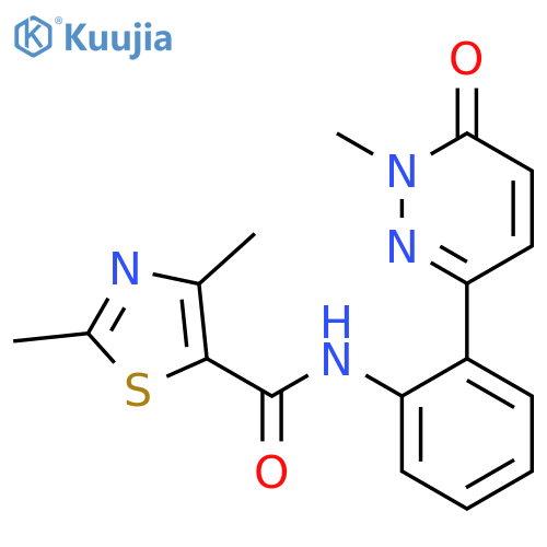 2,4-dimethyl-N-2-(1-methyl-6-oxo-1,6-dihydropyridazin-3-yl)phenyl-1,3-thiazole-5-carboxamide structure