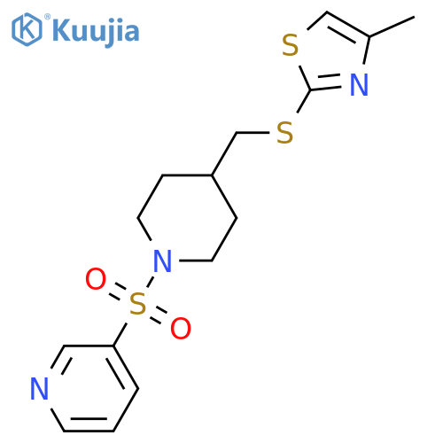 3-[(4-{[(4-methyl-1,3-thiazol-2-yl)sulfanyl]methyl}piperidin-1-yl)sulfonyl]pyridine structure
