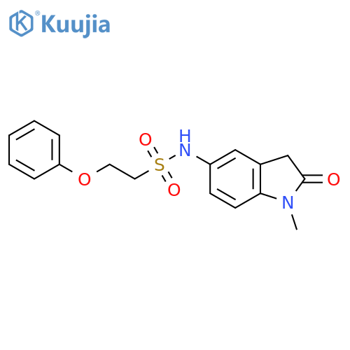 N-(1-methyl-2-oxo-2,3-dihydro-1H-indol-5-yl)-2-phenoxyethane-1-sulfonamide structure