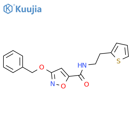 3-(benzyloxy)-N-2-(thiophen-2-yl)ethyl-1,2-oxazole-5-carboxamide structure