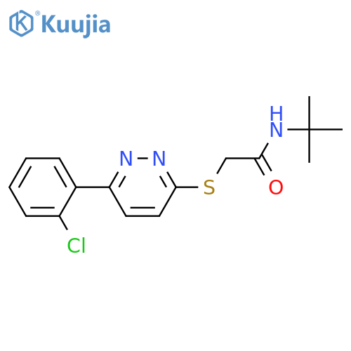 N-tert-butyl-2-{6-(2-chlorophenyl)pyridazin-3-ylsulfanyl}acetamide structure