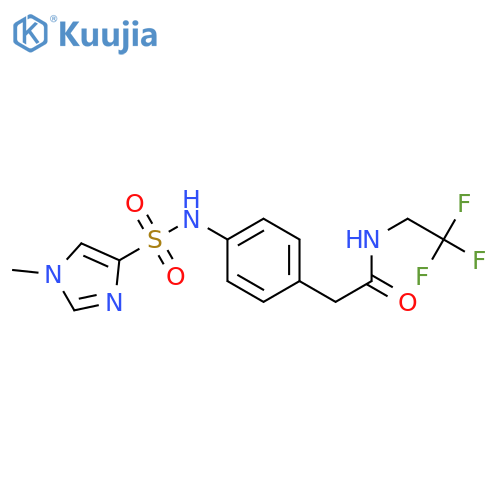 2-4-(1-methyl-1H-imidazole-4-sulfonamido)phenyl-N-(2,2,2-trifluoroethyl)acetamide structure